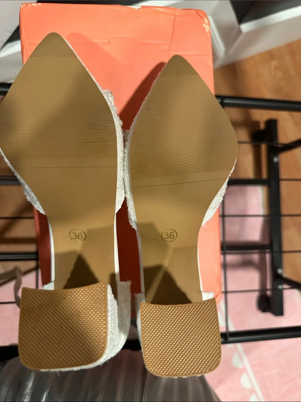 Embellished Ivory Bow Pointed Toe Heels for Women